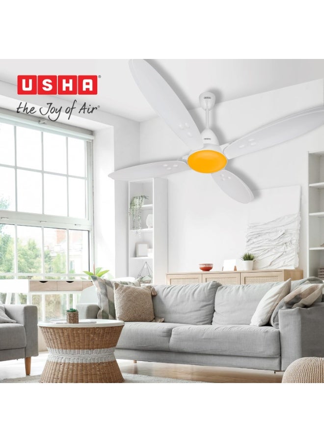 أوشا USHA New Bloom Series Lily Nova (Inspired by Lily) 4-Blade BLDC Ceiling Fan with Bi-Directional Feature | Sleep/Boost/Timer Modes | RF Remote | Dust-Resistant | Whisper-Quiet (White & Saffron Yellow) - Image 5